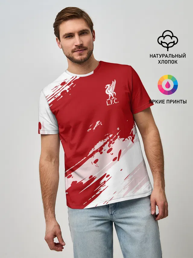 Мужская базовая футболка с принтом «Symbol of Liverpool — Liverpool F.C.»