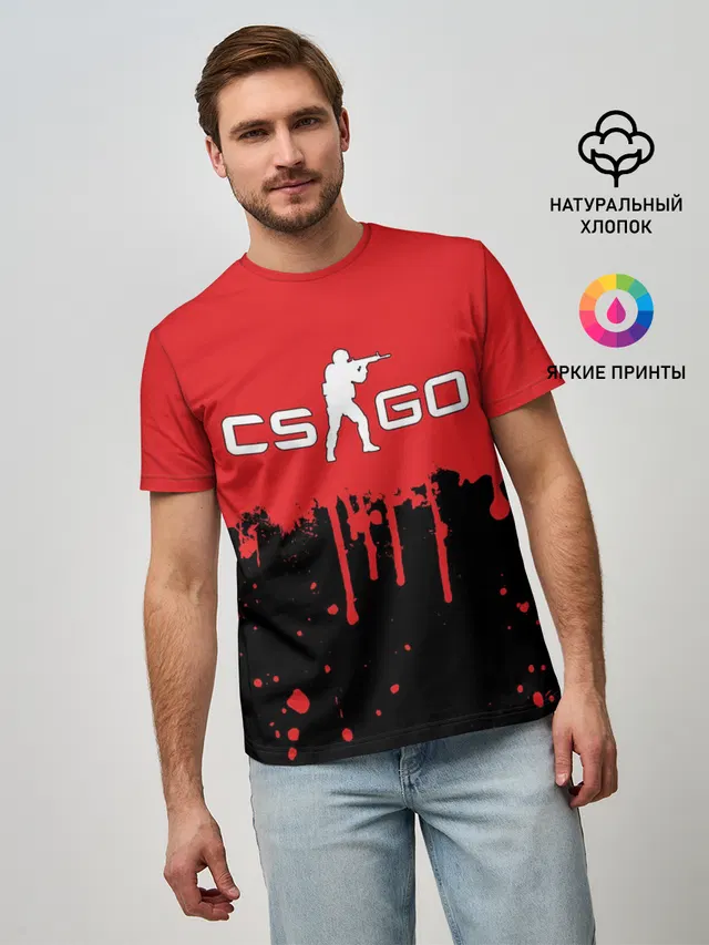 Мужская базовая футболка с принтом «Counter-Strike»