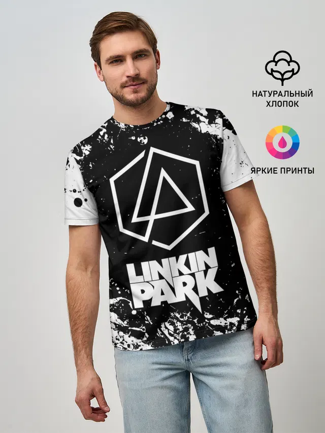 Мужская базовая футболка с принтом «Linkin Park 2»