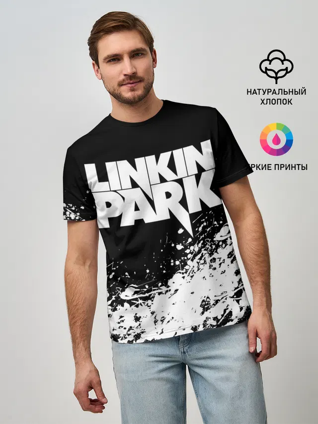 Мужская базовая футболка с принтом «Linkin Park 4»
