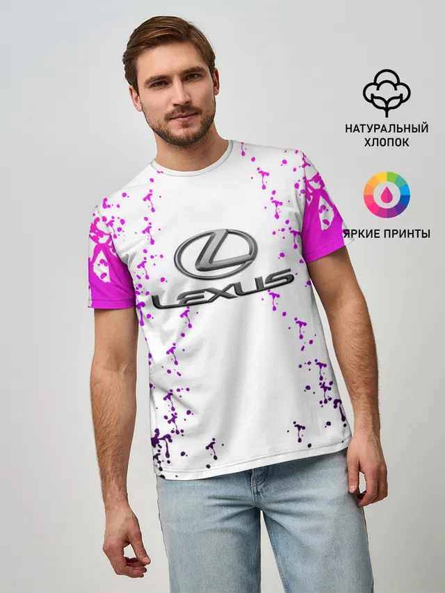Мужская базовая футболка с принтом «Lexus»