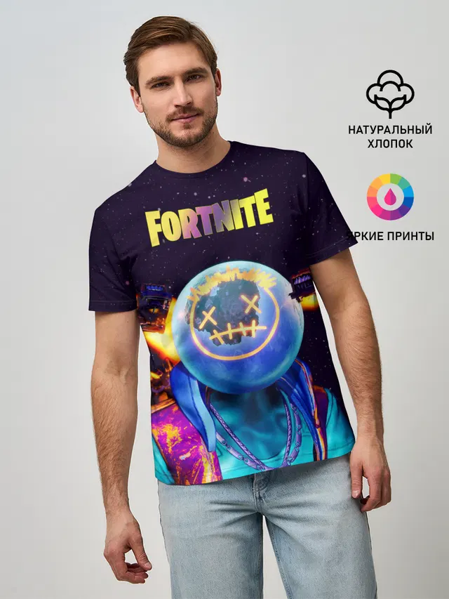 Мужская базовая футболка с принтом «Фортнайт — Astro Jack Fortnite»