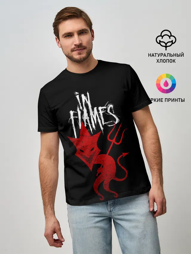 Мужская базовая футболка с принтом «In Flames»