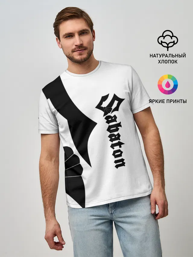 Мужская базовая футболка с принтом «Sabaton»