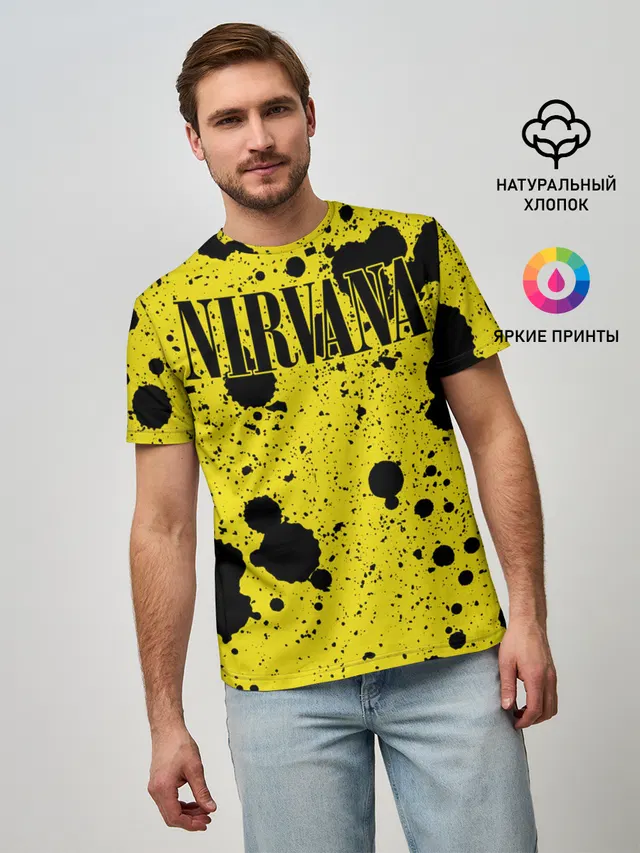Мужская базовая футболка с принтом «Grunge»