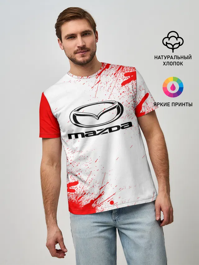 Мужская базовая футболка с принтом «Car logo»