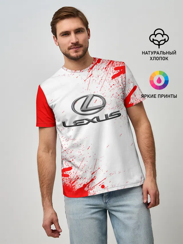 Мужская базовая футболка с принтом «Lexus»