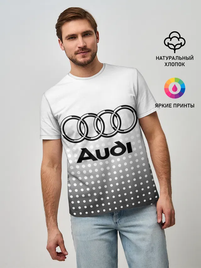 Мужская базовая футболка с принтом «Audi»