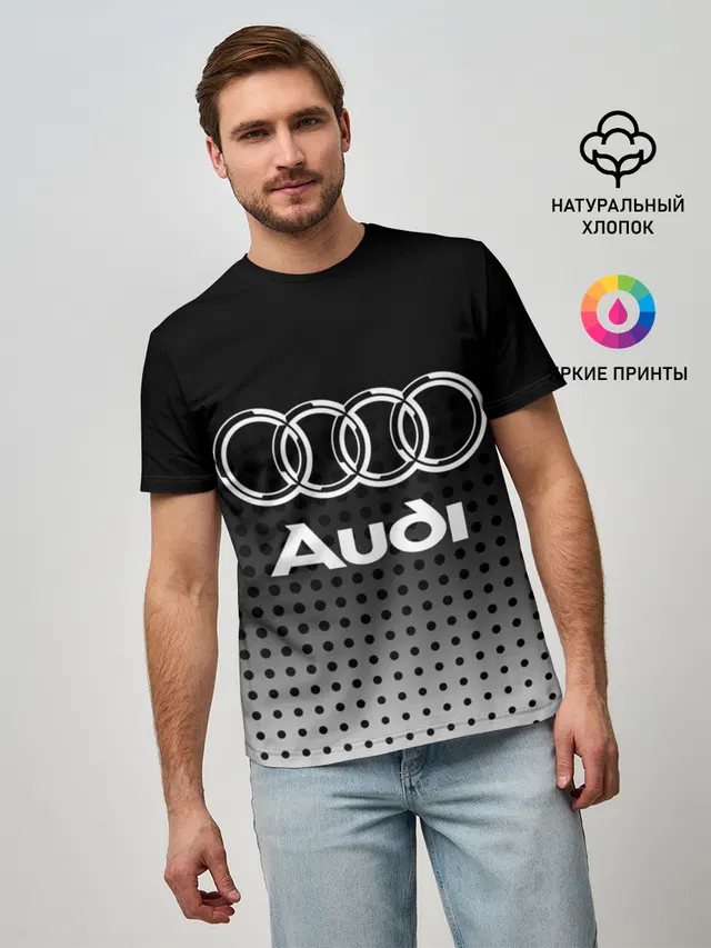 Мужская базовая футболка с принтом «Audi»