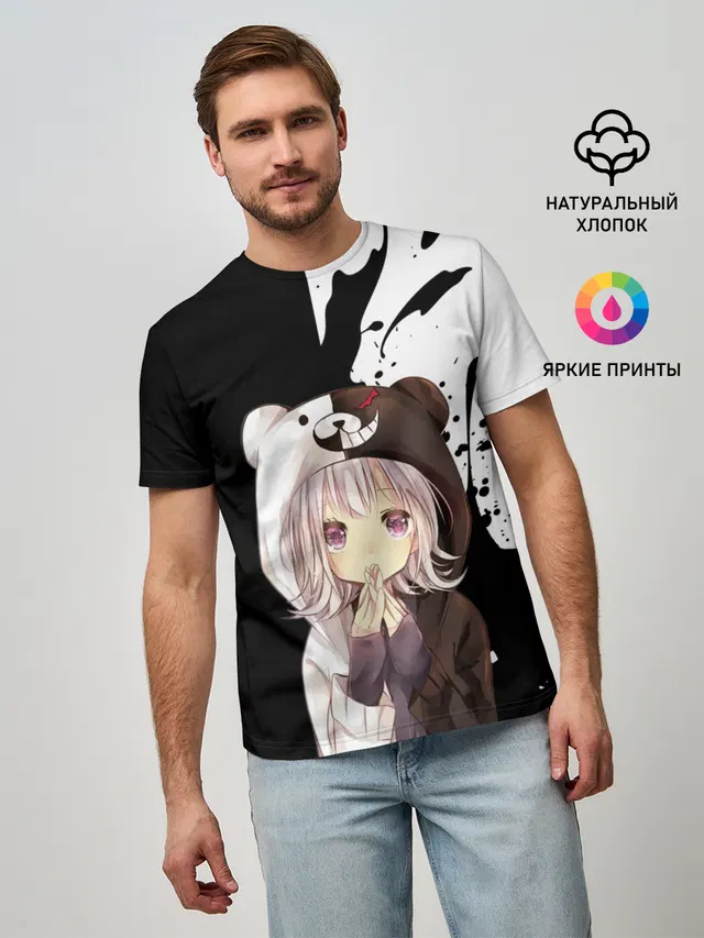 Мужская базовая футболка с принтом «Danganropa»