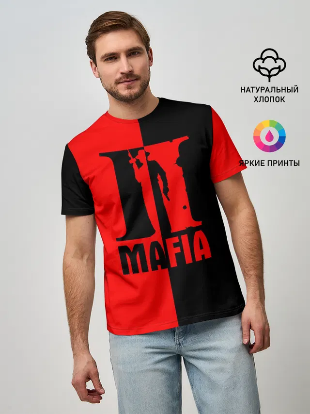Мужская базовая футболка с принтом «Mafia 2 9»
