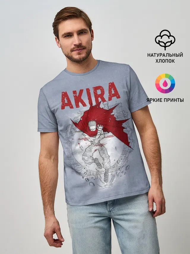 Мужская базовая футболка с принтом «Акира — Shima Tetsuo»