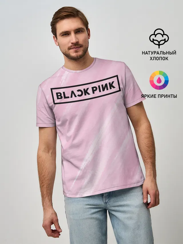 Мужская базовая футболка с принтом «BlackPink»