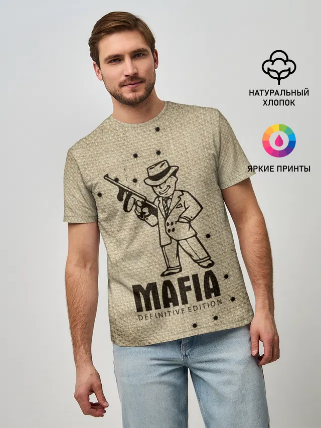 Мужская базовая футболка с принтом «Разные игры — Mafia 2»