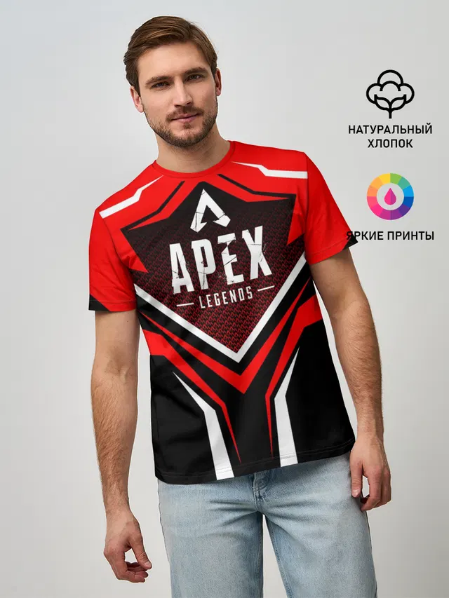 Мужская базовая футболка с принтом «Apex Legends Logo — APEX»