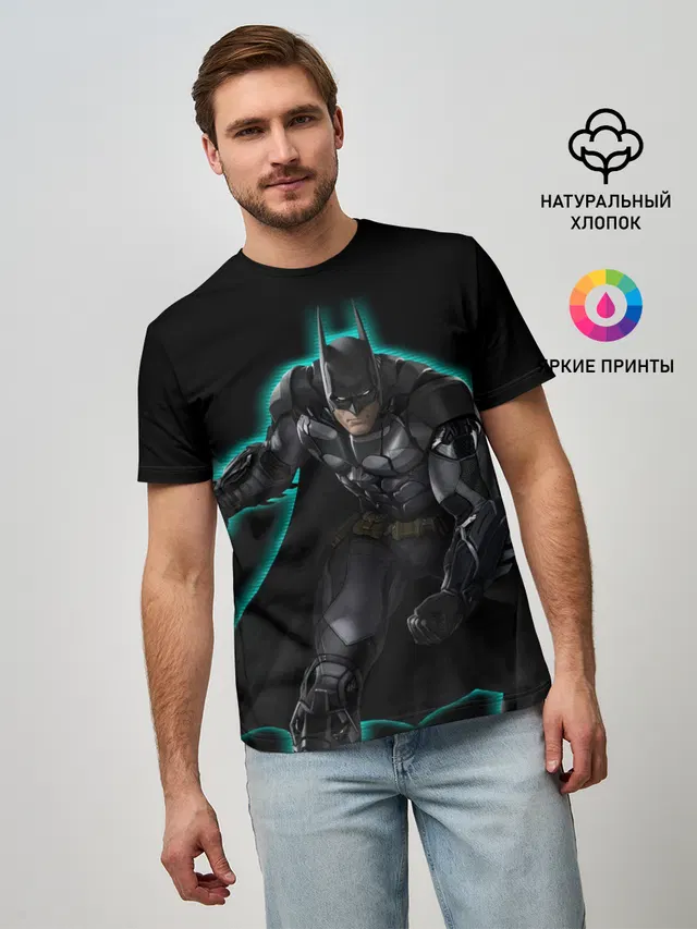Мужская базовая футболка с принтом «Batman Arkham Knight»