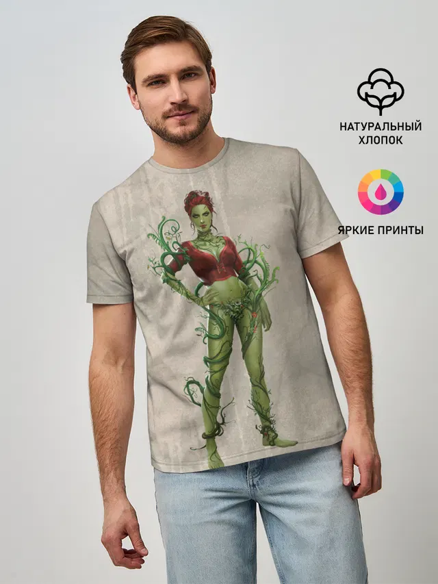 Мужская базовая футболка с принтом «Batman Arkham Knight — Poison Ivy»