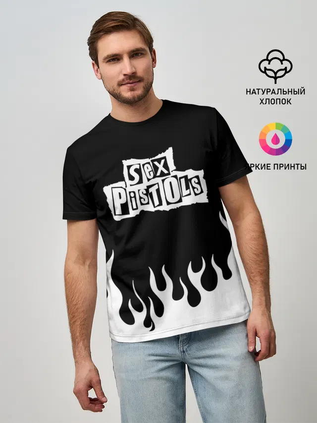 Мужская базовая футболка с принтом «Sex Pistols»