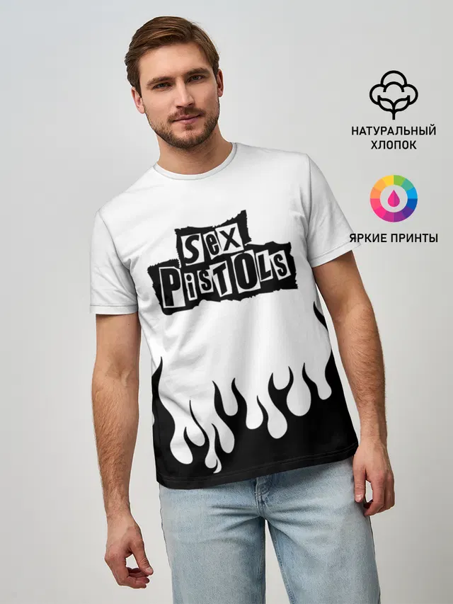 Мужская базовая футболка с принтом «Sex Pistols»
