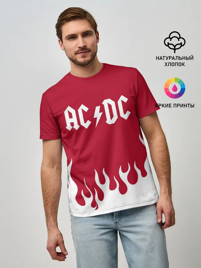 Мужская базовая футболка с принтом «AC/DC»