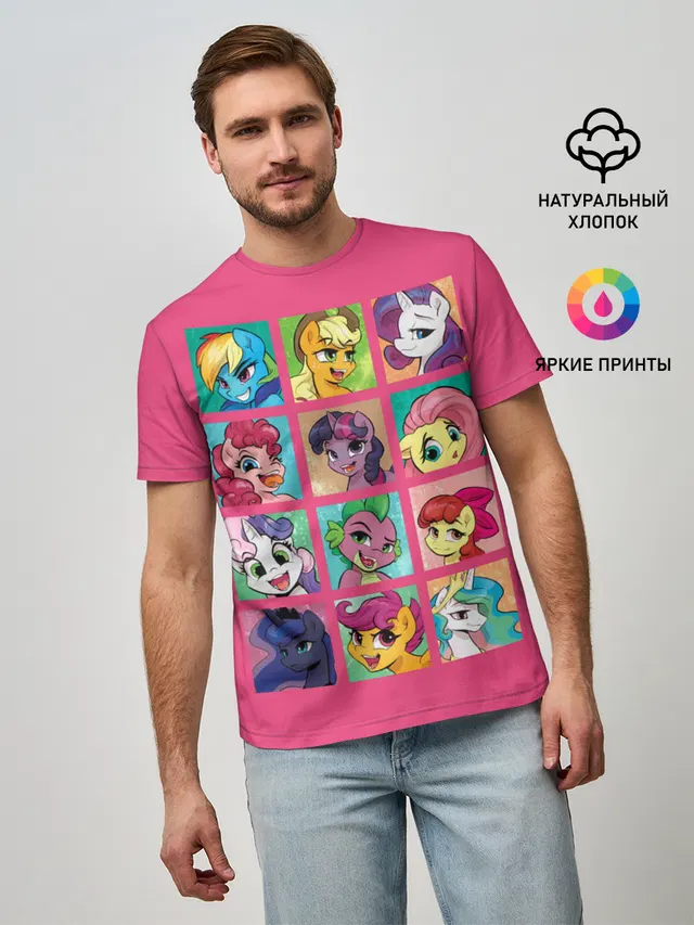 Мужская базовая футболка с принтом «My Little Pony»