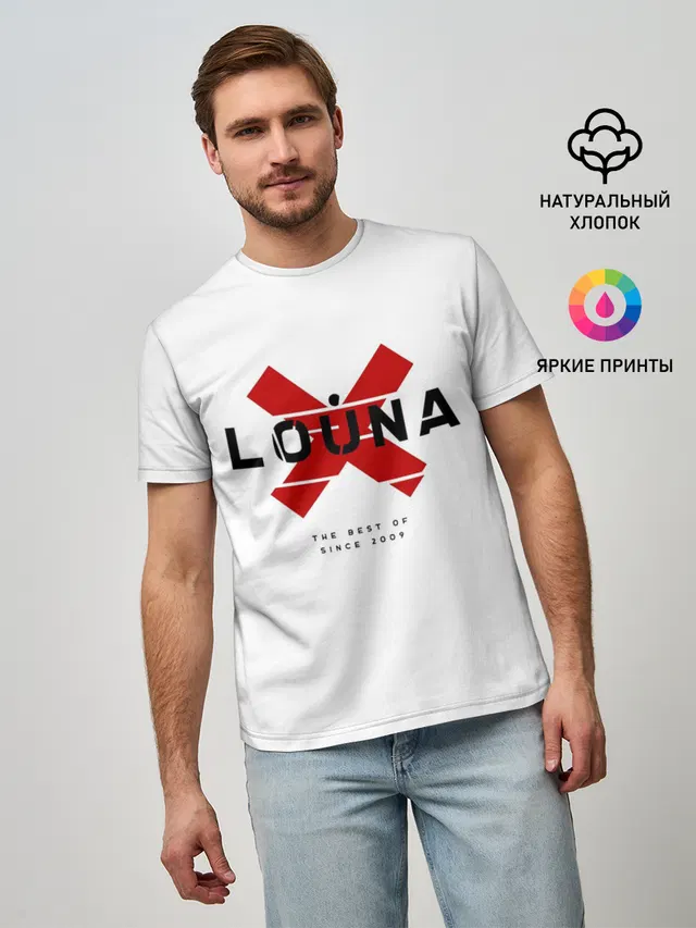 Мужская базовая футболка с принтом «Louna»