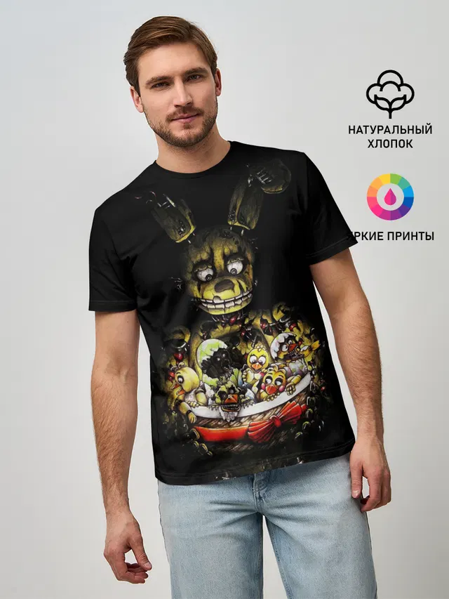 Мужская базовая футболка с принтом «Five Nights At Freddy\s»