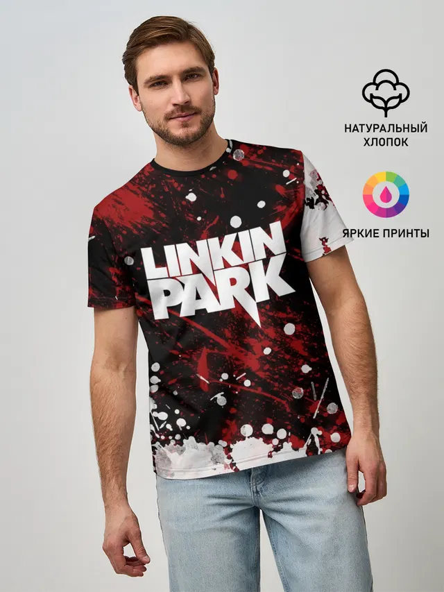 Мужская базовая футболка с принтом «Linkin Park logo»
