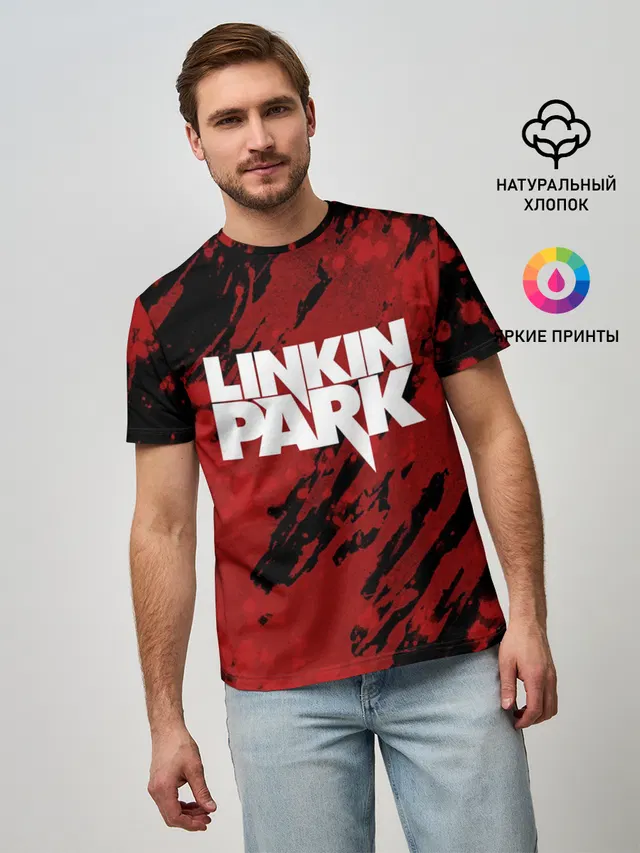 Мужская базовая футболка с принтом «Linkin Park»