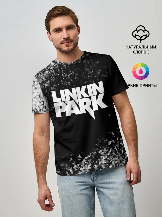 Мужская базовая футболка с принтом «Linkin Park»