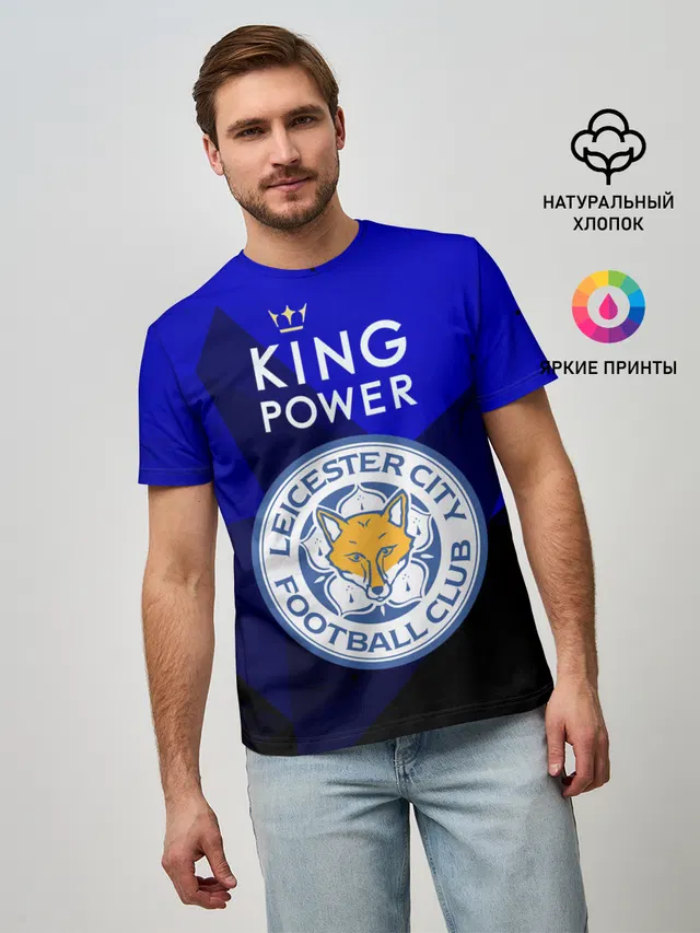 Мужская базовая футболка с принтом «Leicester City»