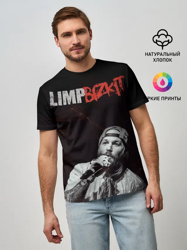 Мужская базовая футболка с принтом «Limp Bizkit»