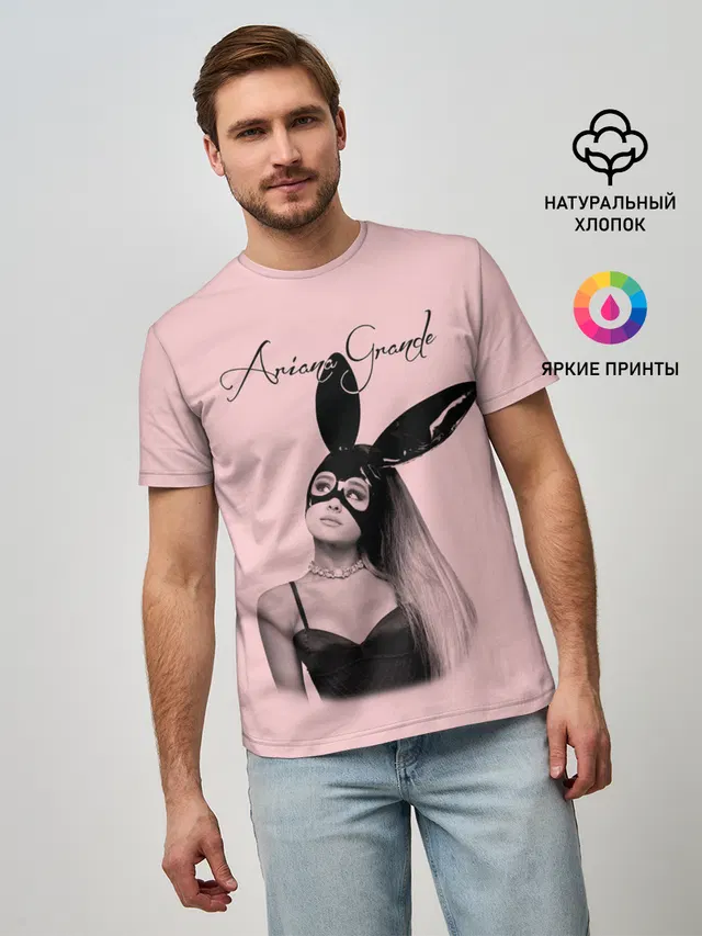Мужская базовая футболка с принтом «Ариана Гранде — Ariana Grande»