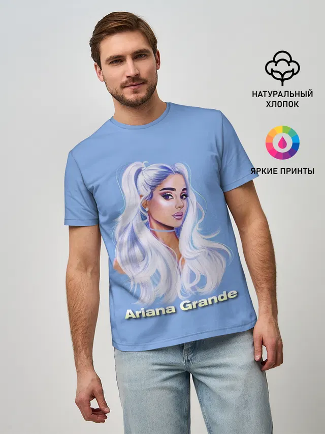 Мужская базовая футболка с принтом «Ариана Гранде — Ariana Grande»