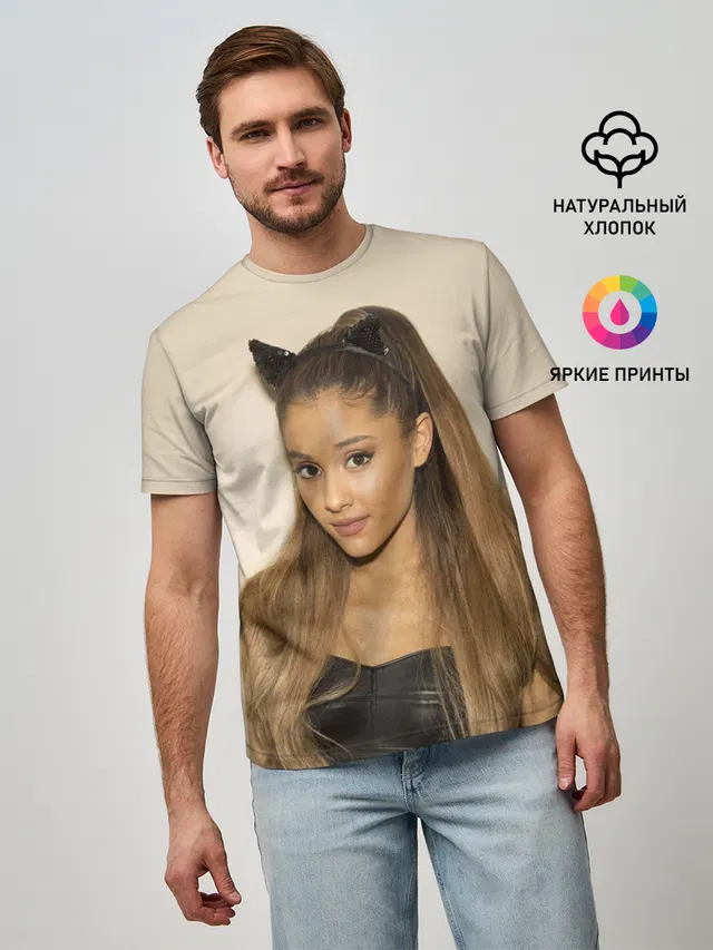 Мужская базовая футболка с принтом «Ариана Гранде — Ariana Grande»