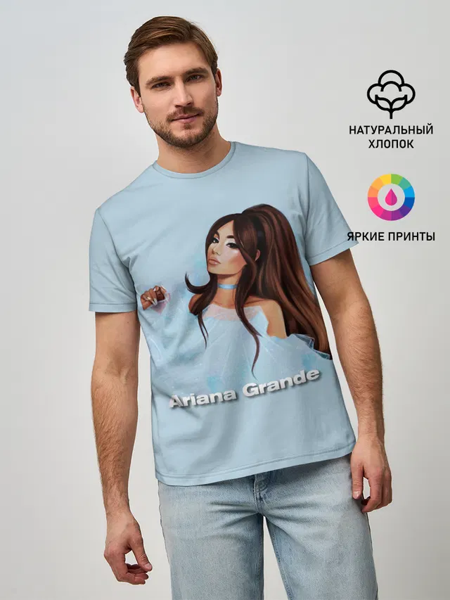 Мужская базовая футболка с принтом «Ариана Гранде — Ariana Grande»