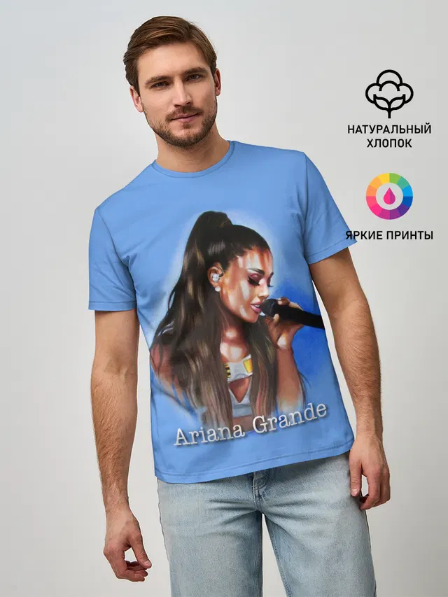 Мужская базовая футболка с принтом «Ариана Гранде — Ariana Grande»