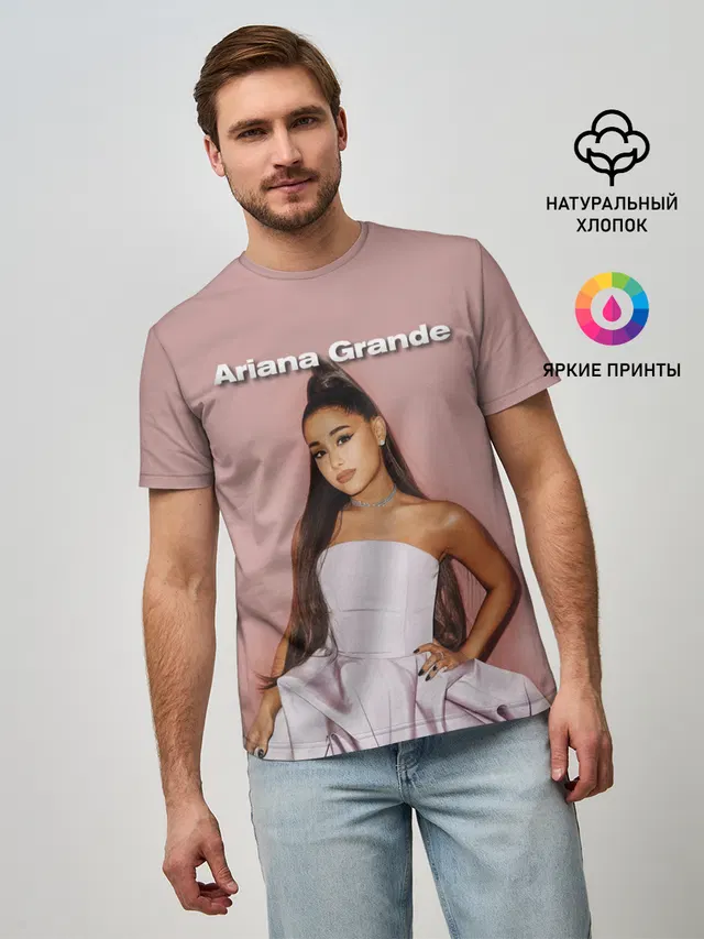 Мужская базовая футболка с принтом «Ариана Гранде — Ariana Grande»