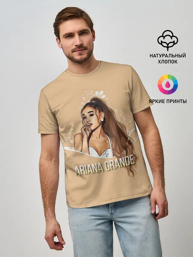 Мужская базовая футболка с принтом «Ариана Гранде — Ariana Grande»