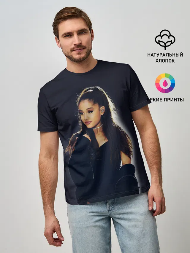 Мужская базовая футболка с принтом «Ариана Гранде — Ariana Grande»