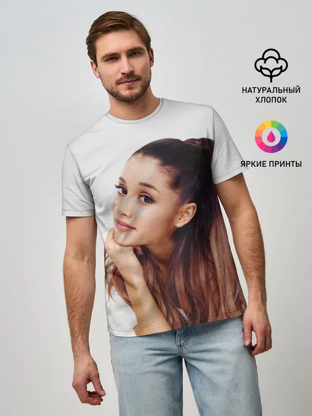 Мужская базовая футболка с принтом «Ариана Гранде — Ariana Grande»