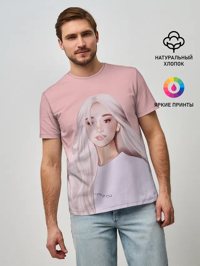 Мужская базовая футболка с принтом «Ариана Гранде — Ariana Grande»
