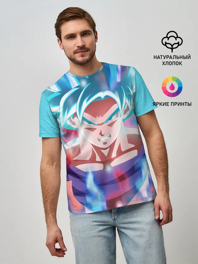 Мужская базовая футболка с принтом «Dragon ball — Гоку»