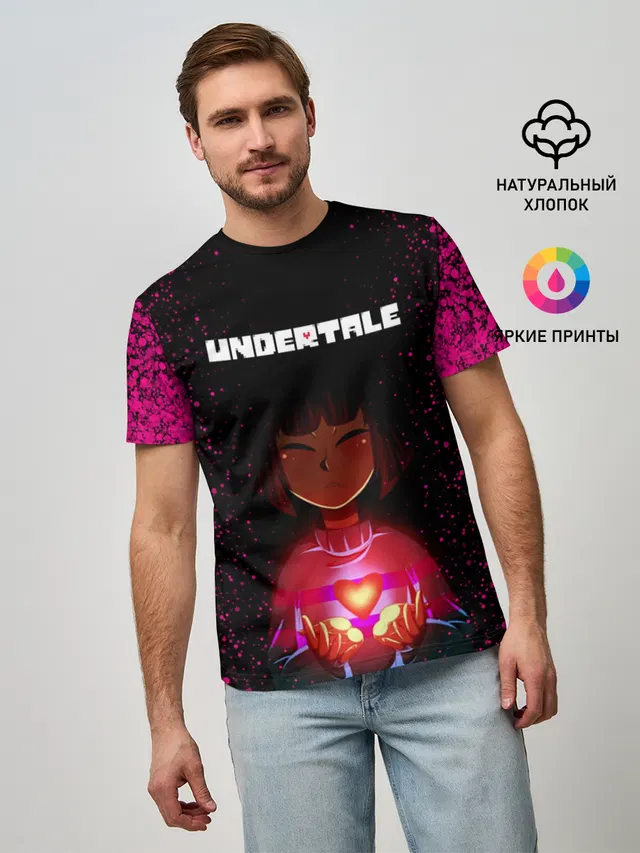 Мужская базовая футболка с принтом «Frisk — UNDERTALE FRISK»