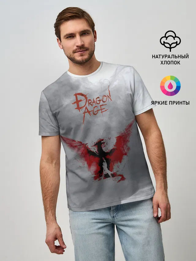 Мужская базовая футболка с принтом «Dragon Age»