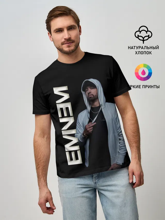 Мужская базовая футболка с принтом «Eminem»