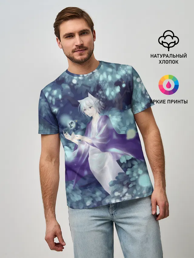 Мужская базовая футболка с принтом «Tomoe Kamisama»