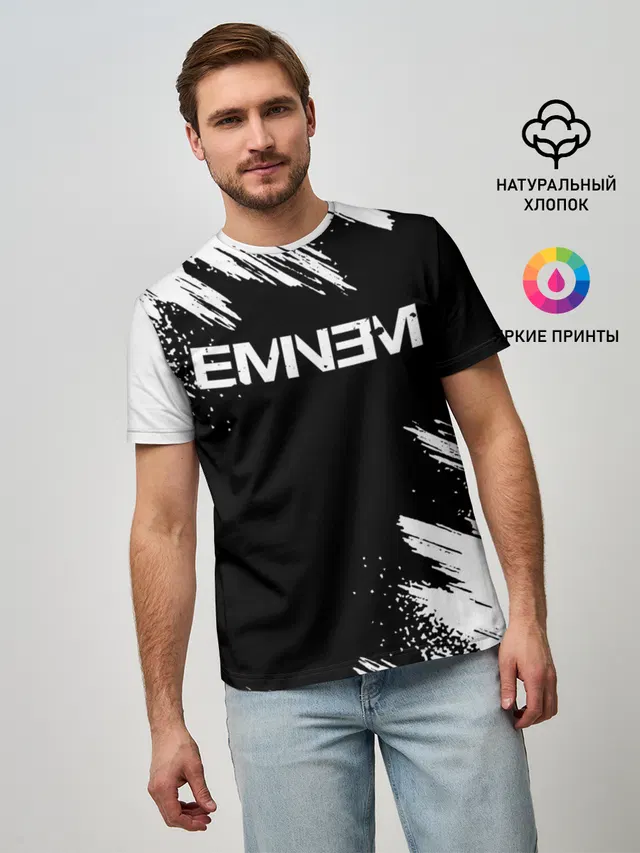 Мужская базовая футболка с принтом «Eminem»