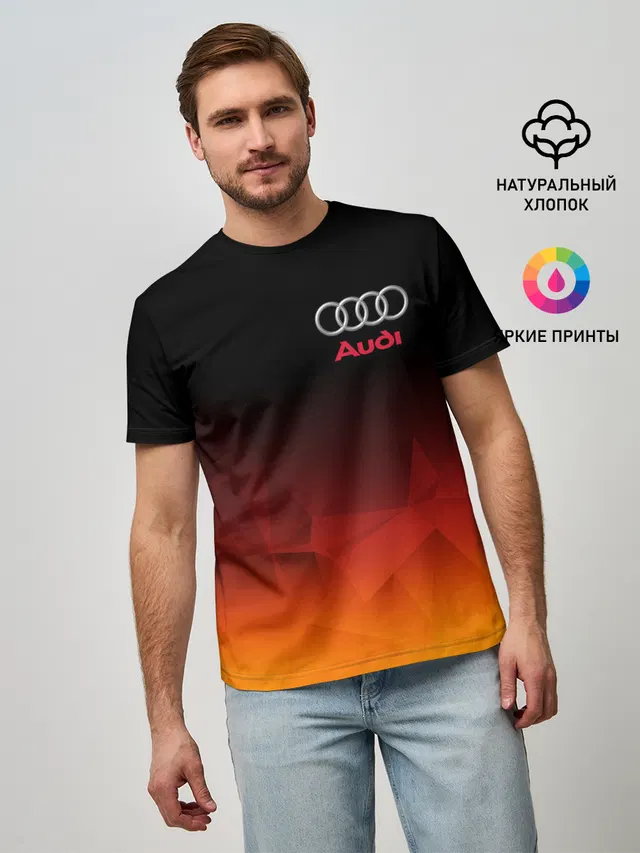 Мужская базовая футболка с принтом «Audi»