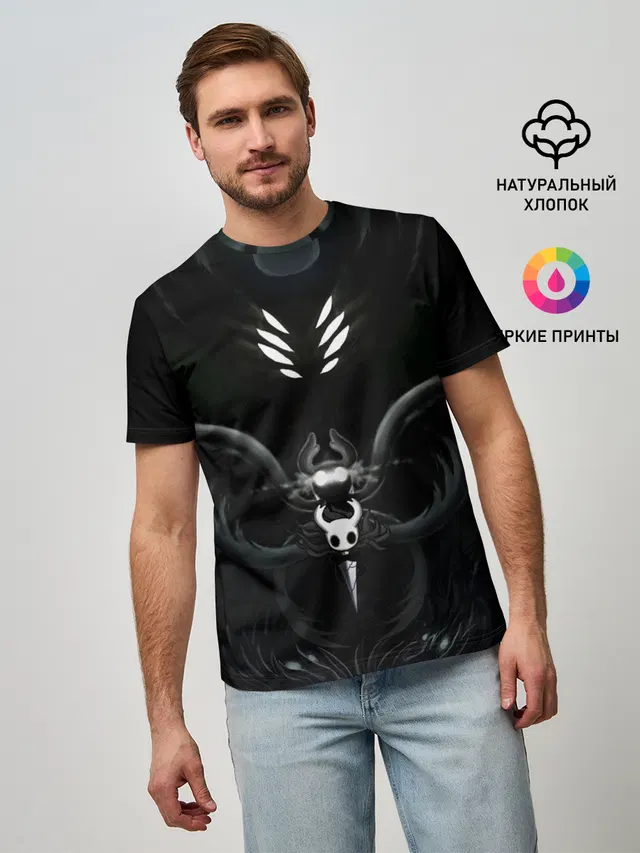 Мужская базовая футболка с принтом «Hollow Knight»